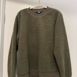 Men's lands end Olive Green fleece Sweater